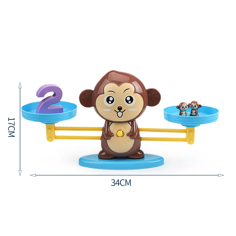 Balanza de equilibrio mono Montessori – Juguete educativo de números y colores - imagen 5