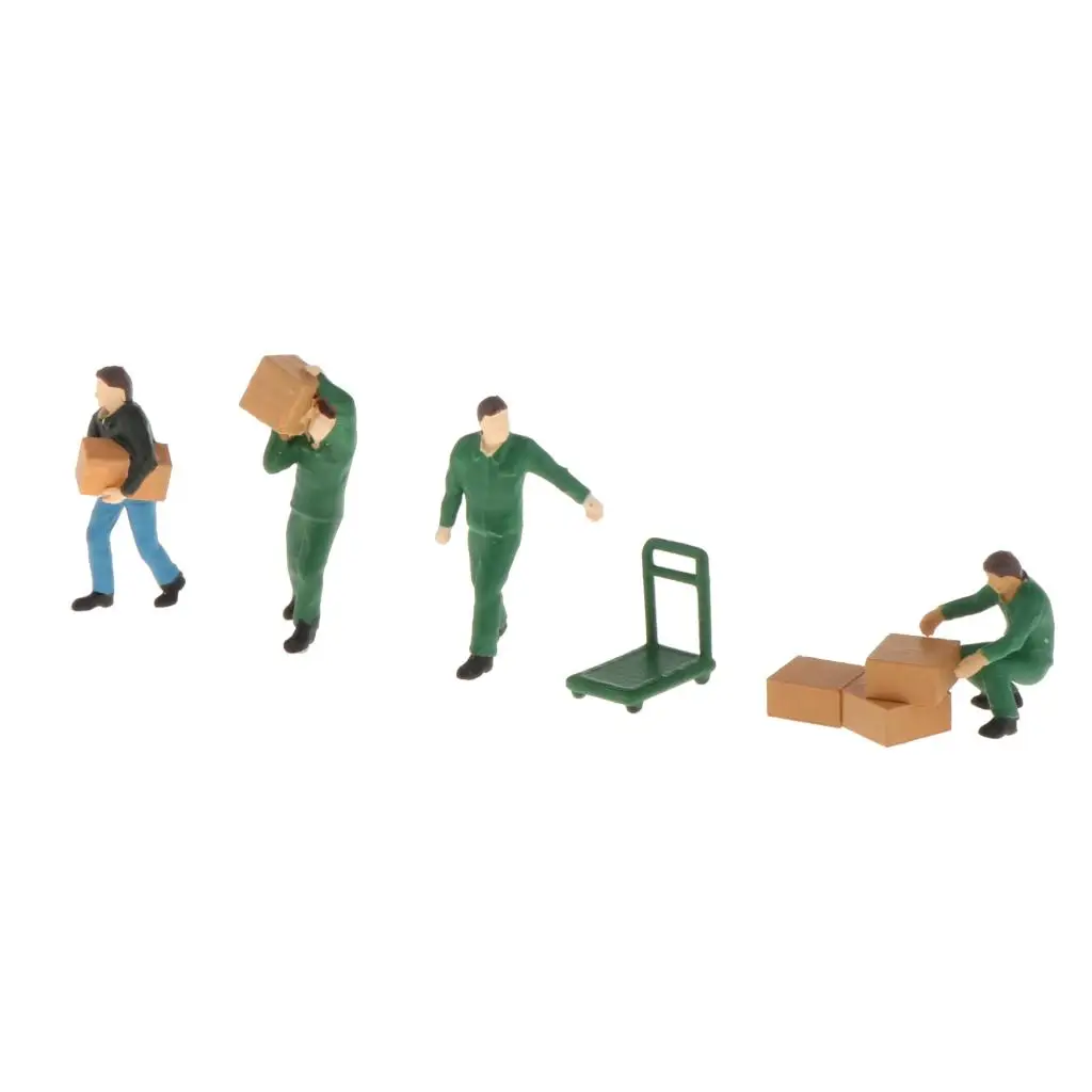MagiDeal 1:64 Hand Painted Figures Gas Station Worker Figurine Doll Toys Diorama