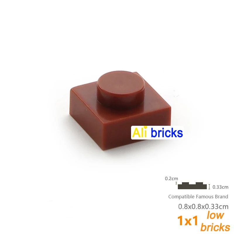 100 unids/lote piezas MOC 3024 placa 1x1 ladrillos compatibles DIY ensamblar bloques de construcción partícula chico rompecabezas cerebro juguete para regalo - imagen 5