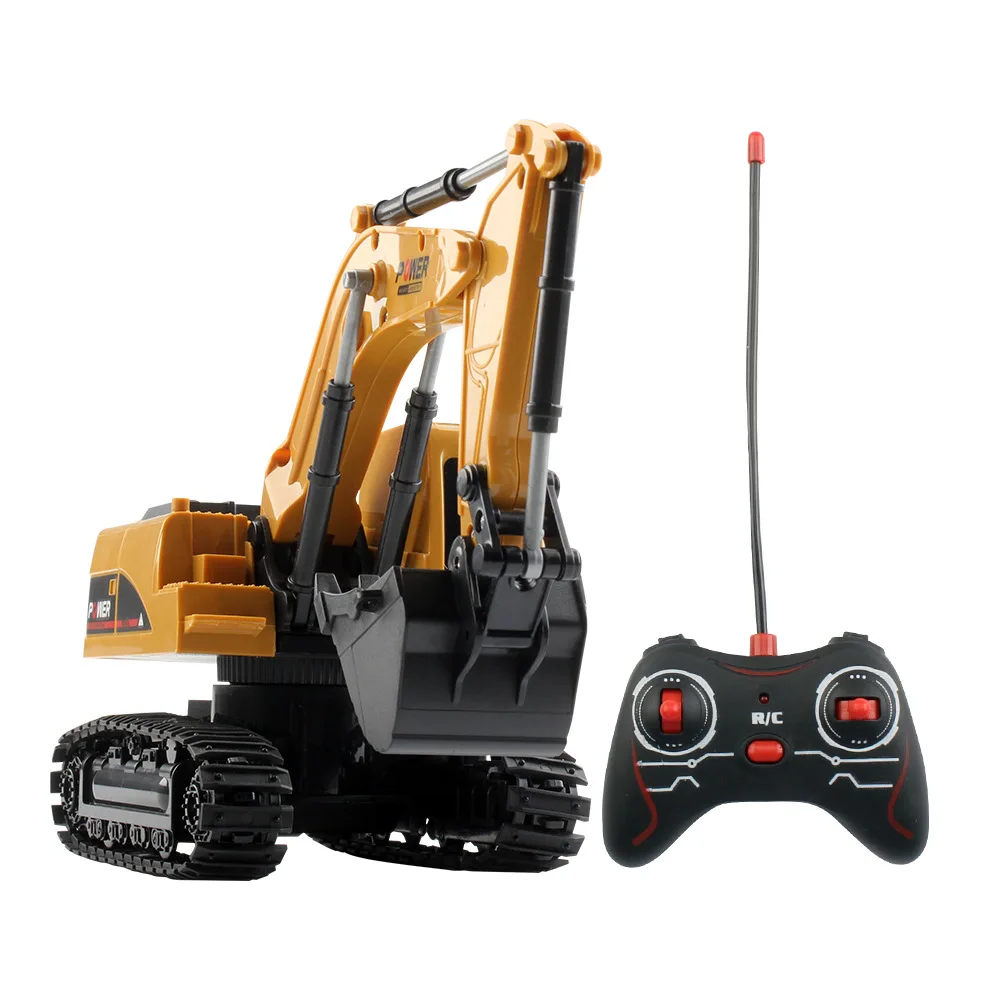 Excavadora teledirigida 1:24, oruga con Control remoto, tracción en las cuatro ruedas, 5 canales con luz incluida, juguetes de lujo para niños, regalo de Navidad - imagen 4