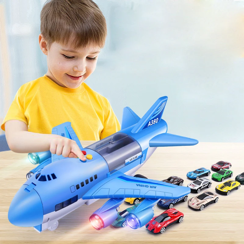 Pista de juguete con avión – Luz y música