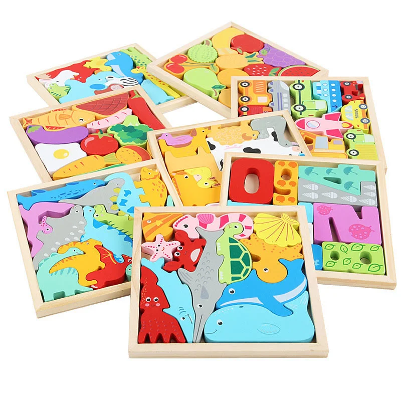 Rompecabezas 3D de madera Montessori - puzzle educativo infantil