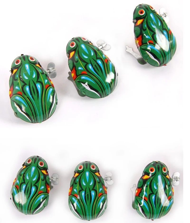 Juguete clásico de estaño con mecanismo de relojería, rana saltadora, juguete Vintage para niños, niño, educación, bebé, juguete clásico, juguetes de cuerda - imagen 3