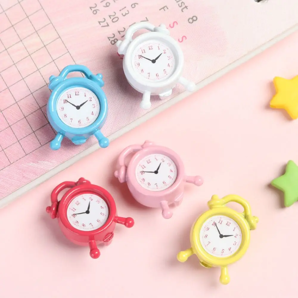 Mini reloj despertador de Metal a escala 1:12, Decoración de casa de muñecas, juguete en miniatura, accesorios para cocina y sala de estar, 1 ud. - imagen 3