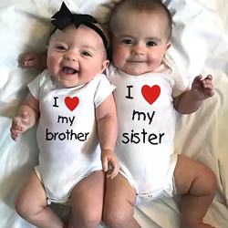 Amo a mi hermana hermano gemelos bebé mono de manga corta recién nacido bebé niños niñas mameluco infantil de verano ropa mono regalos