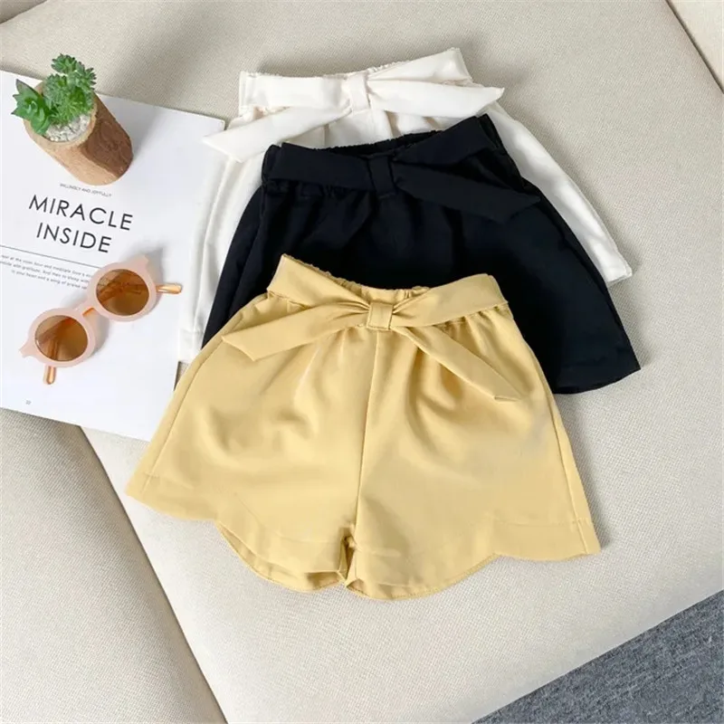 Pantalones cortos de niña con lazo – Cintura elástica para verano - imagen 4