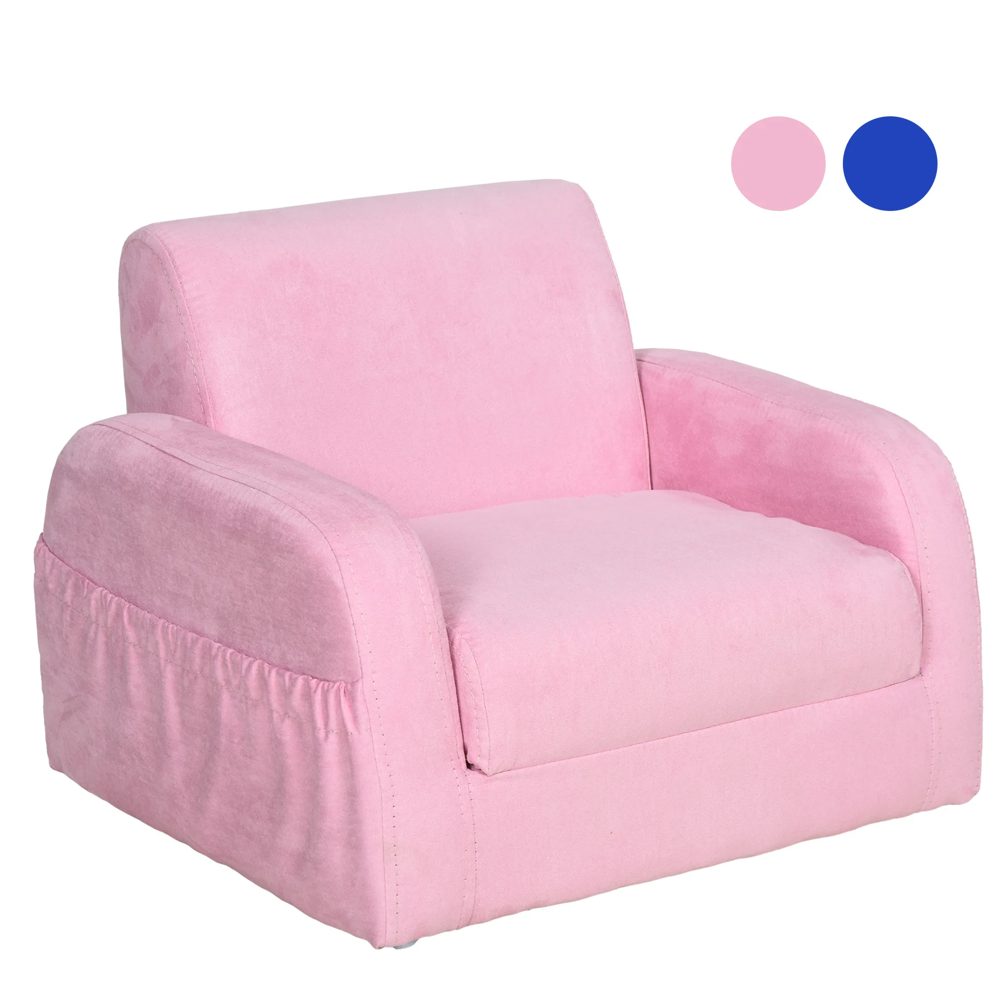 HOMCOM Sillón Cama Diseño 2 en 1 para Niños Mayores de 3 Años Plegable de 2 Posiciones con Reposabrazos 51x45x38 cm - imagen 2