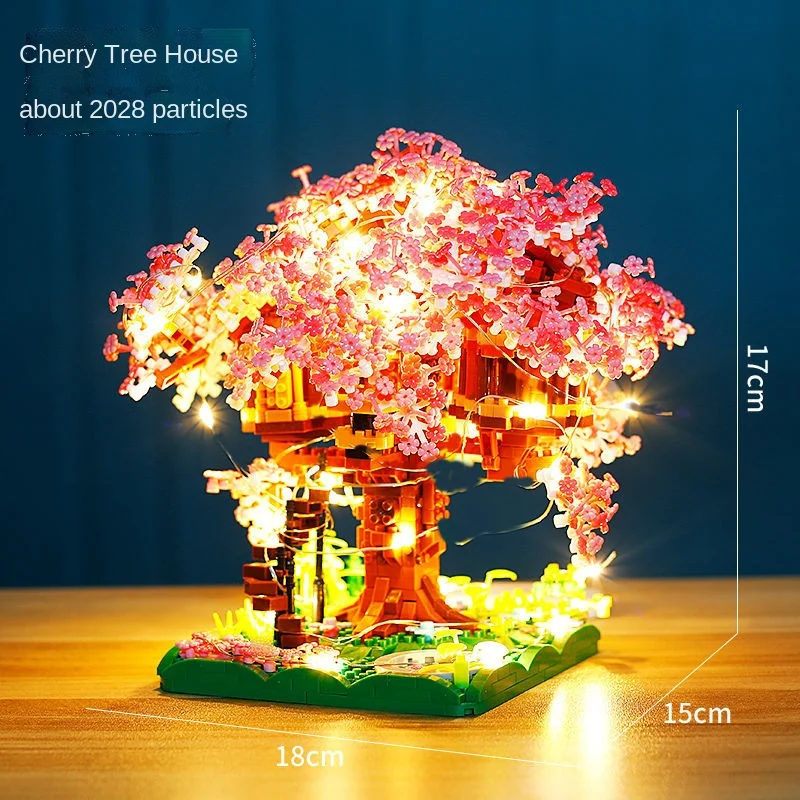 Bloques de construcción infantiles bonsái cerezo con casa del árbol - imagen 3