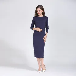 Vestido de lactancia a rayas para embarazo y posparto