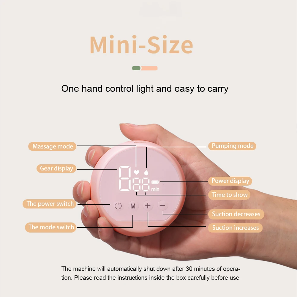 Extractor de leche eléctrico portátil, Extractor de leche portátil silencioso, recargable por USB, ordeñador automático, comodidad para amamantar, sin BPA - imagen 4