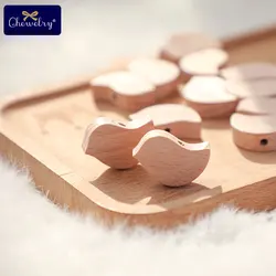 Cuentas de madera haya para collares bebé – Formas pájaro y corazón