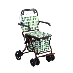 Andador rodante plegable con asiento y ruedas - acero grueso