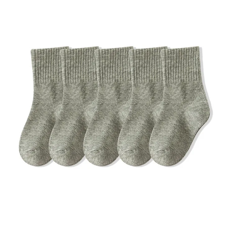 5 par/lote 1 a 12 años calcetines clásicos de Color puro para niños calcetines blancos y negros para estudiantes calcetines de primavera Otoño Invierno - imagen 3