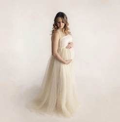 Vestido de maternidad de tul para sesión de fotos – Largo elegante