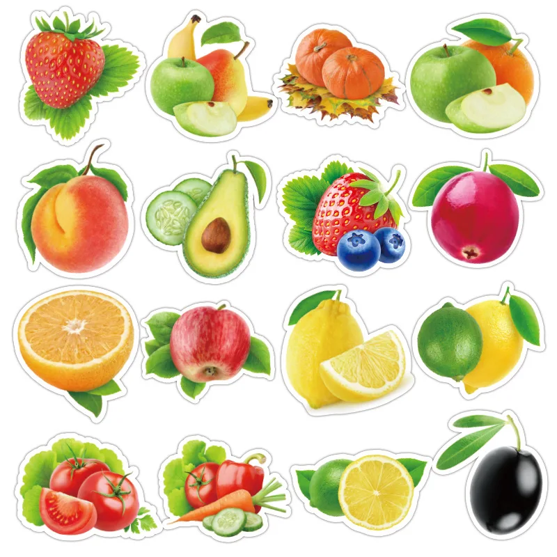 Pegatinas infantiles frutas impermeables – Pack 100 unidades - imagen 3