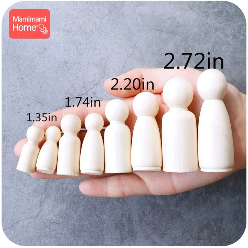Muñecas de clavija de madera para hombres y mujeres, 10 piezas, 55mm, familia, decoración de habitación de niños, logotipo de nombre personalizado, hecho a mano, artículos para niños, juguete - imagen 4
