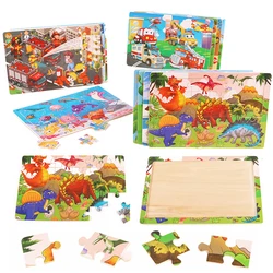 Rompecabezas Montessori 3D de madera con animales dibujos animados