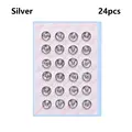 24pcs silver 6mm