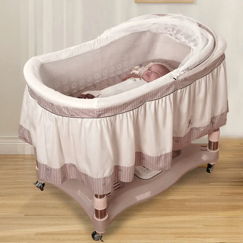 Mejora la nueva cuna eléctrica para bebés para recién nacidos coaxiales, cama BB con columpio hacia arriba y hacia abajo con mosquitera - imagen 2