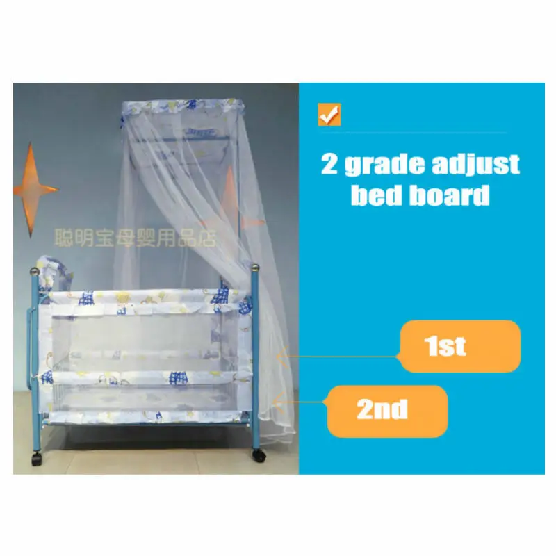 Cuna de bebé alargada con mecedora interior, cuna multifuncional para niños, cama para adultos, mosquitera incluida - imagen 5