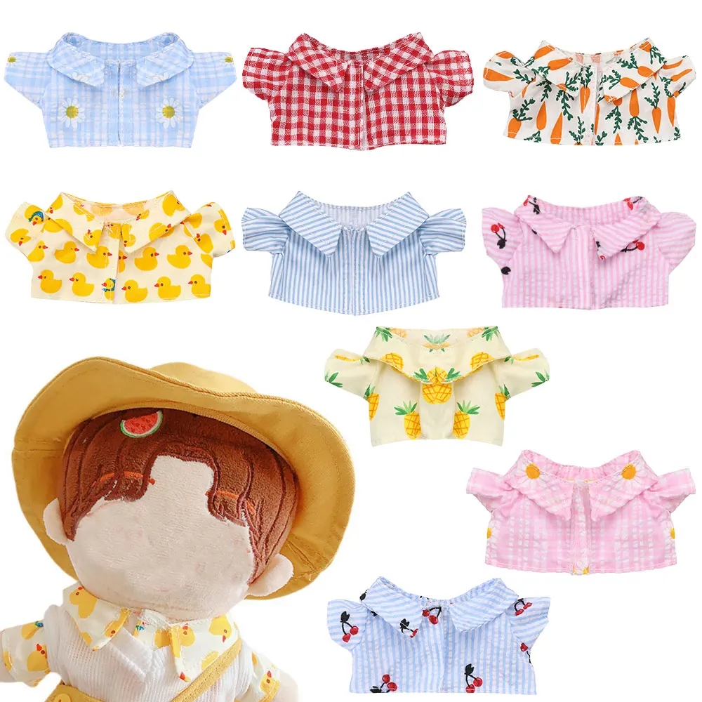 Pantalones de camisa de muñeca linda, abrigo de Cuello de camisa de muñeca, Animal de peluche, accesorios de ropa de muñeca, juguetes para niños, regalos de cumpleaños, 20cm