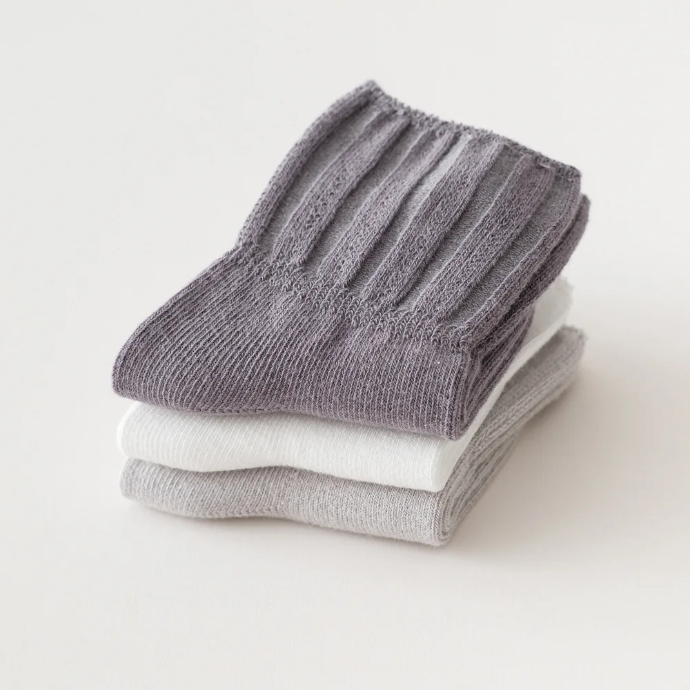 3 짝/몫/많은 어린이 양말 신생아 아기 Prewalker 겨울 솔리드 코튼 Skidproof 층 양말 가을 유아 소년 소녀 귀여운 양말 0-5Y - imagen 5