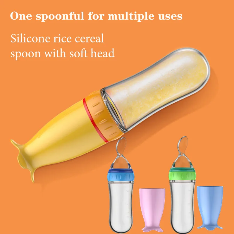 Biberón de silicona con cuchara para cereales seguro y práctico - imagen 4