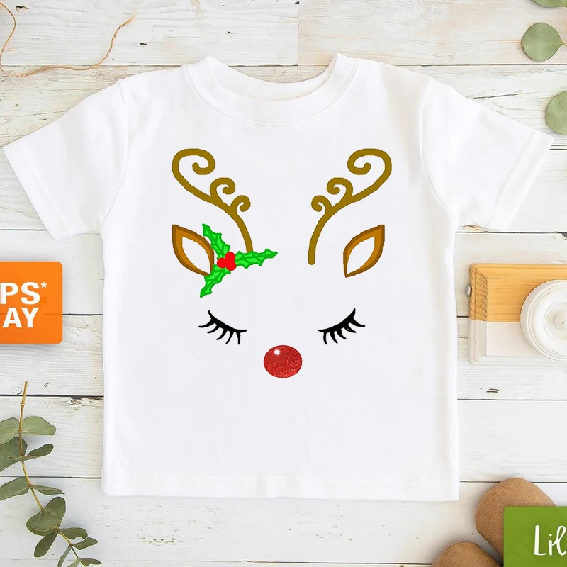 Camiseta navideña de unicornio para niños – Manga corta unisex - imagen 2