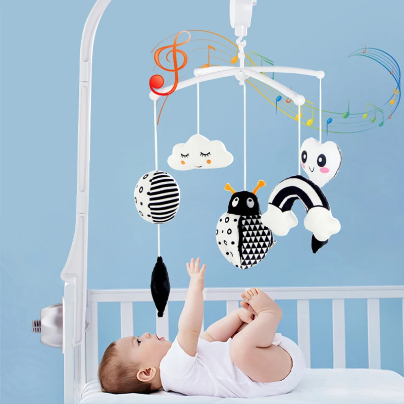 Caja de música animal con sonajero para cuna bebé