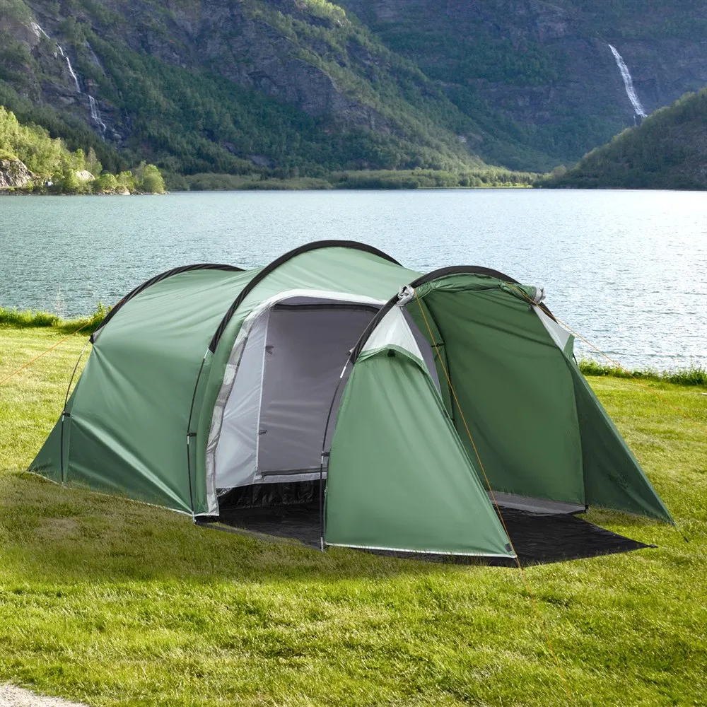 Outsunny Tienda de Campaña 3-4 Personas Plegable Impermeable a Prueba de UV 20+ con Vestíbulo para Camping 426x206x154 cm - imagen 2