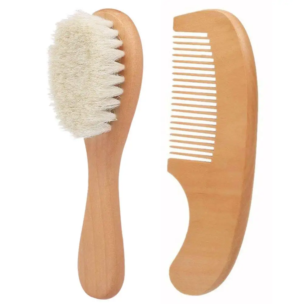 Peine cepillo de madera Natural puro para bebé, cepillo para el pelo para bebé, cepillo para el pelo para recién nacido, peine infantil, masajeador de cabeza, cuidado del bebé, venta al por mayor - imagen 2