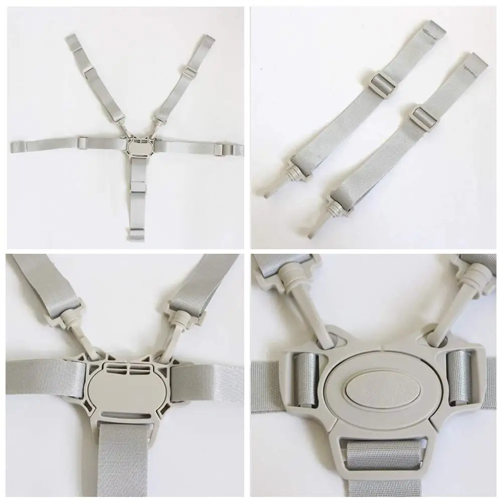 Un conjunto de cuatro fotografías, cada una de las cuales muestra una vista diferente de un equipo que parece ser un arnés o una pieza de equipo de seguridad.