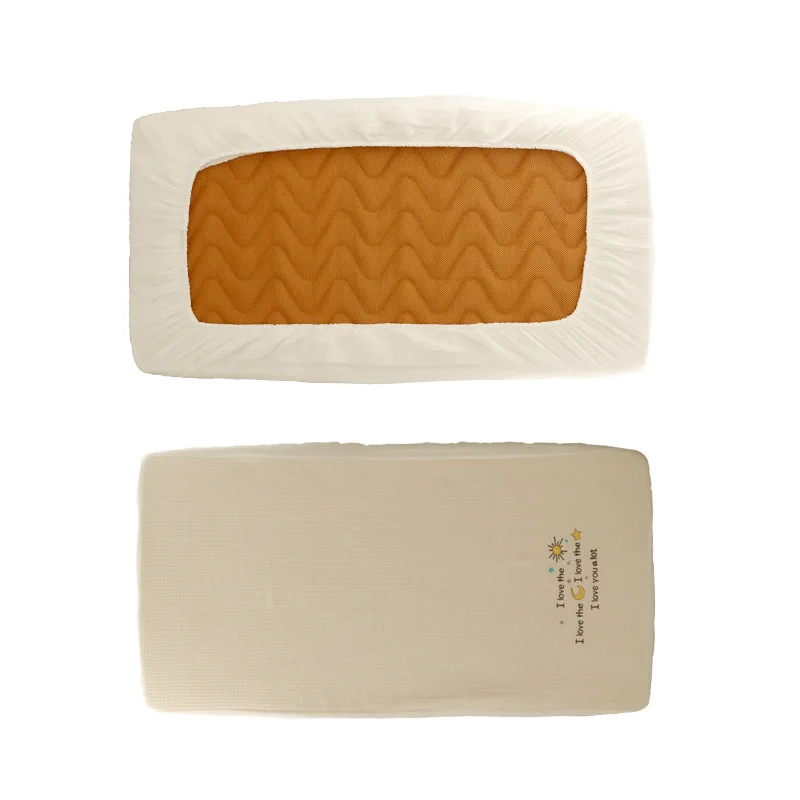 Funda de colchón para cuna de gasa doble tipo gofre, estera de cifrado gruesa de algodón puro, sábanas ajustadas para cuna de bebé de hilo Universal para 4 estaciones - imagen 3