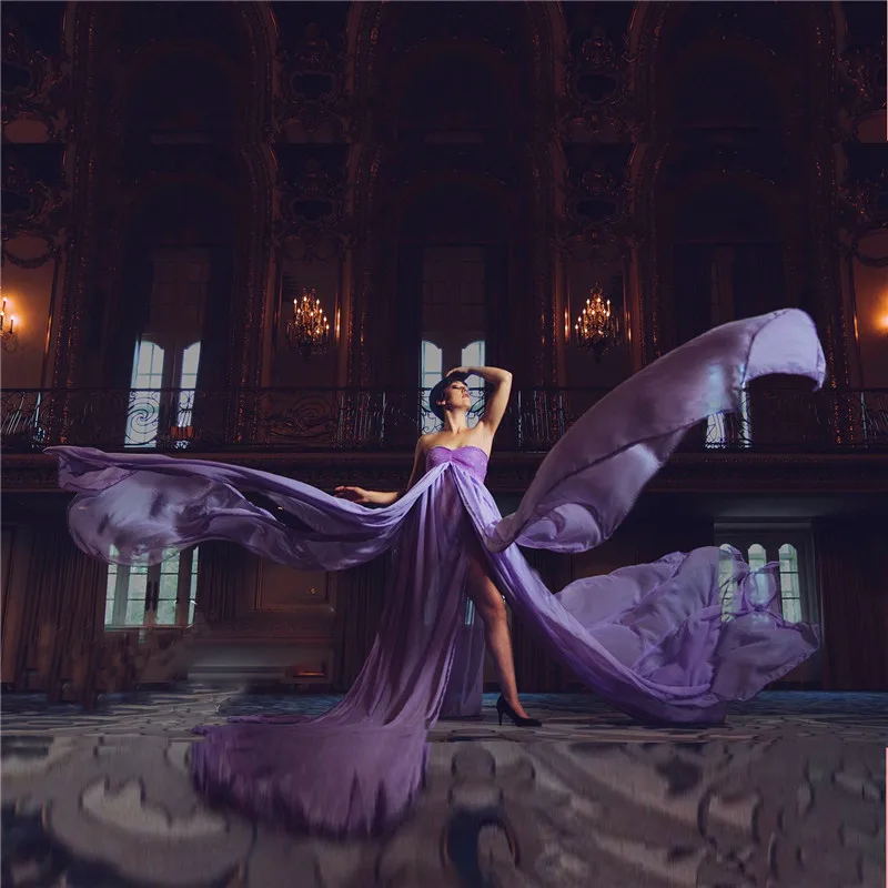 Accesorios de fotografía de maternidad vestido largo verano maternidad sesión de fotos vestidos de gasa top de tubo vestidos largos de embarazo