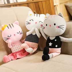 Almohada de gato felpa suave para niños regalo cumpleaños kawaii