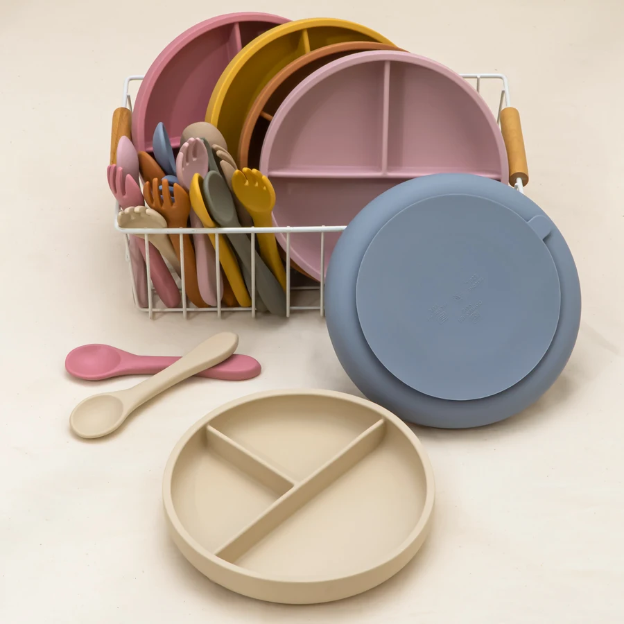 Tazón de alimentación de silicona para bebé, 3 compartimentos, BPA, regalo para Baby Shower, juego de cuencos de comida para niños, envío directo, 100% - imagen 3