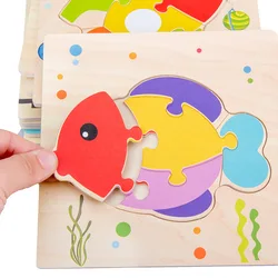 Rompecabezas de madera 3D educativo con animales para niños