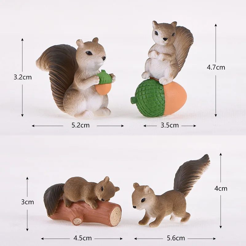 4pcs Grey Squirrel