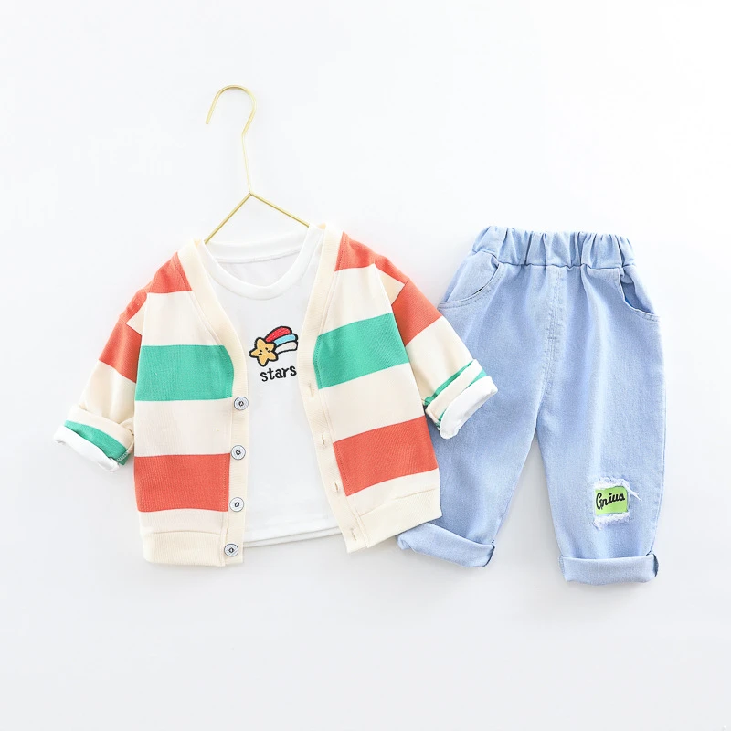 Nueva ropa de bebé de primavera y otoño, chaqueta informal para niños, camiseta, pantalones, 3 unids/set, disfraz para niños pequeños, ropa infantil, chándal para niños - imagen 5