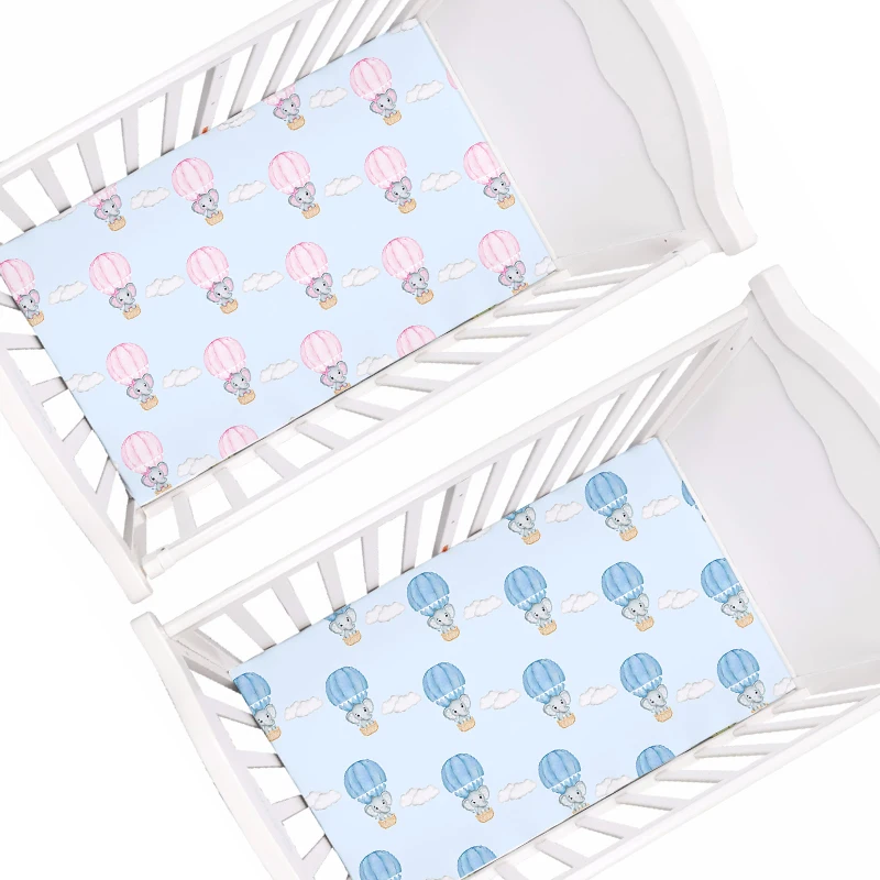 LVYZIHO-globo de aire caliente para bebé, Sábana de elefante de 28x52 pulgadas, ajustada, Protector de colchón de cuna, Sábana elástica ajustada