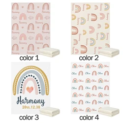 LVYZIHO Manta de bebé con nombre personalizado de arcoíris y acuarela bohemia - 30x40 /48x60/60x80 pulgadas - Manta polar