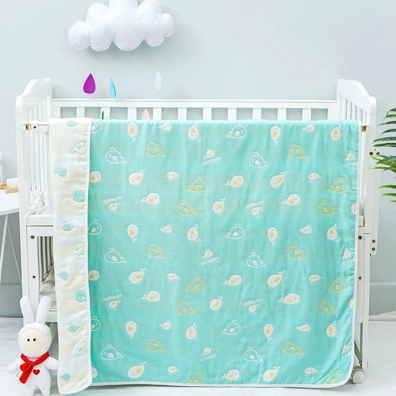 Mantas de muselina para bebés, edredón suave de algodón de gasa de 6 capas para niños, toalla envolvente para recién nacidos, Toalla de baño para niños de 110x110cm