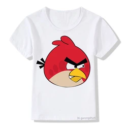 Camiseta infantil de algodón con estampado de pájaros