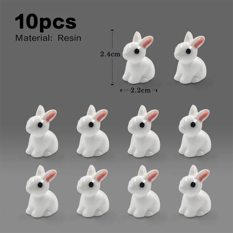 10pcs White Rabbit