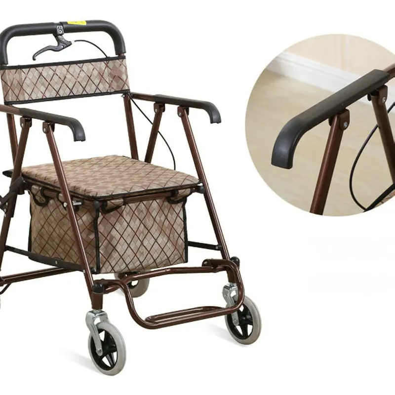 Andador carro de compras con frenos – Plegable cuatro ruedas - imagen 5