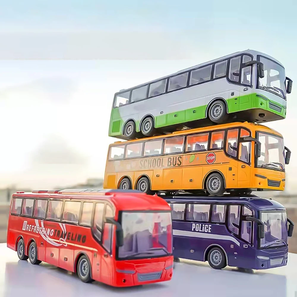 1:30 17Mhz Rc coche autobús de viaje camión eléctrico grande con Control remoto con simulación de luz escuela ciudad modelo juguete para niños regalo - imagen 2