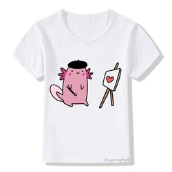 Camiseta Axolotl para niño con estampado africano de tambor – Algodón suave