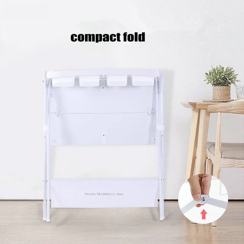 Mesa de baño para bebé 2 en 1 y estación de cambio de pañales infantiles con esponja, organizador de guardería para el cuidado infantil - imagen 5