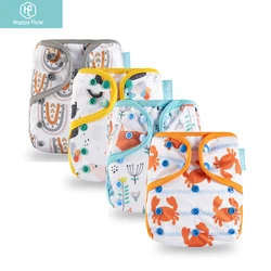 Happy Flute cubierta impermeable para pañales con bordes de colores