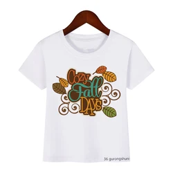 Camiseta algodón con estampado de letras para niños – Manga corta